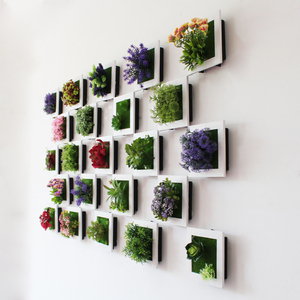 。进门走廊墙面装饰壁花植物墙壁花篮简约日式玄关壁挂饰品绿植仿