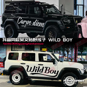 抖音小红书野孩子WILDBOY坦克300贴纸拉花400车身英文贴Carpediem