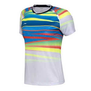 李宁羽毛球国家队世锦赛速干女大赛领奖服运动T恤比赛上衣AAYM048
