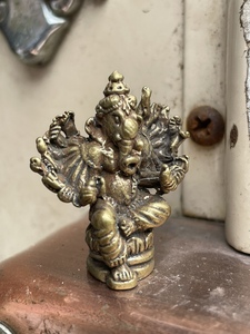 尼泊尔进口印度教象头神小佛像铜像财神小摆件口袋佛包邮