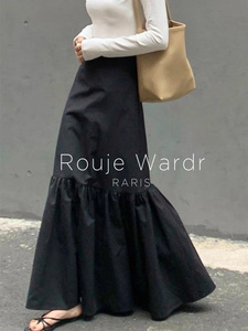 Rouje Wardr法式复古鱼尾高腰包臀裙女春夏高级感a字半身长款裙子