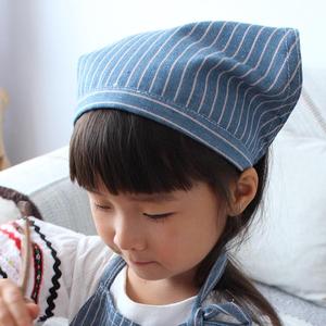 厨房可调节饭店餐厅工作日式女服务员亲子儿童头巾厨师帽子三角巾