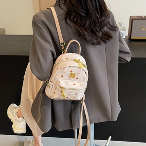 原创设计迷你小熊双肩背包女2024新款韩版时尚多用小背包学生书包
