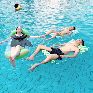 游泳圈大人儿童水上充气漂浮网床女生浮圈浮椅加厚可折叠浮排浮床