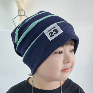 纯棉男童帽子秋季韩版新款儿童堆堆帽秋冬小孩时尚潮小学生护耳帽