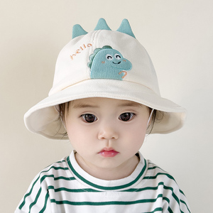 婴儿帽子春秋新款男童宝宝渔夫帽纯棉春季户外时尚小男孩儿童盆帽