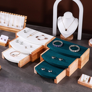 实木质小凳子三件套装珠宝玉器柜台陈列饰品项链戒指首饰展示架