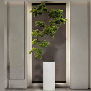 新款悬挂倒挂式松树室内造景套装装饰仿真树实木橱窗摆放景观造型