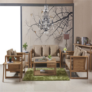 米夏单人位沙发实木布艺北欧现代新中式沙发榫卯工艺无油漆环保