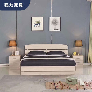 强力家具双人床  低箱床 定制床经济型全屋定制低箱板式床C03+D11