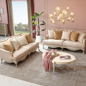 全友家居欧美古典皮布结合沙发布艺沙发轻奢法式皮沙发客厅家具