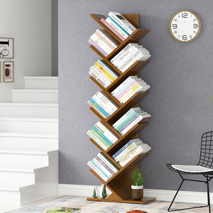 唐朵拉创意树形书架落地简易儿童客厅家用收纳置物架实木小书柜