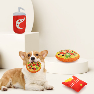 毛绒披萨狗狗玩具可乐薯条系列啃咬玩具自嗨宠物玩具 亚马逊爆款