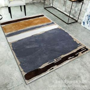 客厅地毯样品间地中海抽象艺术水墨画手工胶背腈纶地毯