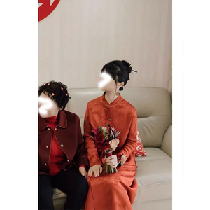 新中式国风唐装套装结婚当天新娘便装回门敬酒服改良版红色连衣裙