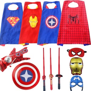 六一儿童节表演服装奥特披风特曼男孩蜘蛛侠超人斗篷玩具套装面具