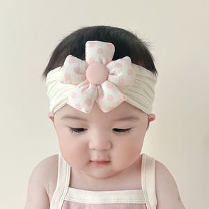 婴儿发带女宝宝夏季薄款洋气花朵遮脑门新生儿女童护头卤囟门帽子