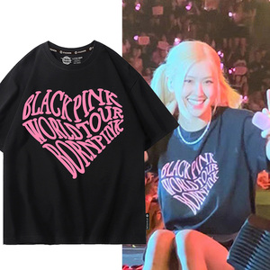 BLACKPINK明星演唱会同款短袖T恤女夏体恤BORN PINK周边世巡衣服