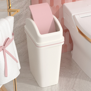垃圾桶家用2024新款卫生间厕所客厅创意带盖夹缝窄翻盖摇盖大容量