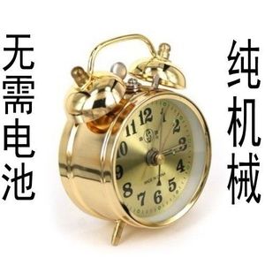 上海老式机械闹钟超大声音马蹄表上发条复古怀旧金属机芯创意闹钟