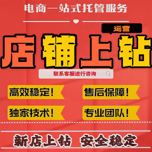 淘宝店铺上钻新店提升代运营直通车托管优化美工首页图标题优化