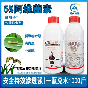 老院长白胡子5%阿维菌素叶螨 稻纵卷叶螟水稻药杀虫剂农药