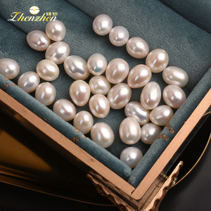天然淡水珍珠半孔米珠8mm强光散珠水滴diy饰品手工制作裸珠配件
