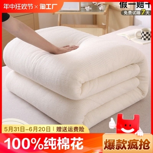 新疆棉被纯棉花被子冬被加厚保暖全棉春秋被芯手工棉絮床垫被褥子