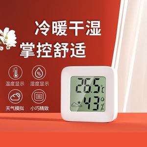 电子高精度迷你干温度计室内家用温度湿度表精准车载干温湿度计表
