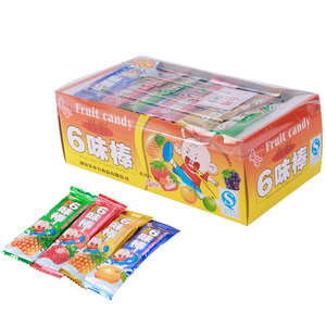 本合真彩6味棒棒糖六味棒80支/盒 独立小包装棒糖休闲儿童零食