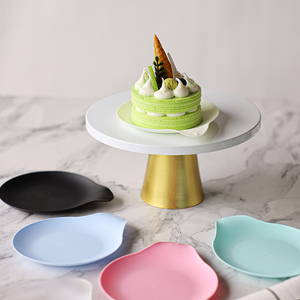 生日蛋糕盘子一次性水果盘果盘分餐盘塑料白色碟子餐具托盘水滴盘