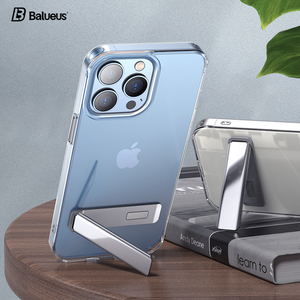 巴鲁斯苹果13手机壳iPhone13promax保护套新款Pro超薄玻璃硅胶透明max带支架硬壳高级感外壳13pm壳子高端潮壳
