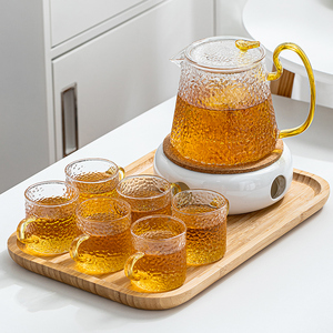 轻奢下午茶茶具玻璃花茶杯家用蜡烛煮茶保温加热底座水果茶壶套装