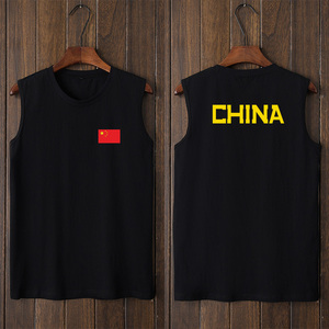 中国国家队训练CHINA 篮球运动田径队背心T恤无袖短袖休闲衣服坎
