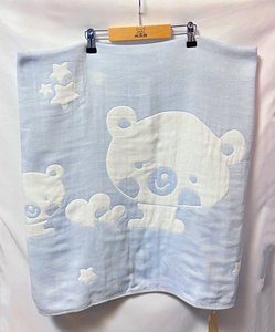 米乐熊婴儿浴巾纯棉纱布超柔吸水宝宝洗澡包被新生儿四季通用童被