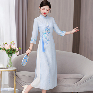 新中式国风女装改良旗袍夏季新款2024春秋日常可穿高端气质连衣裙