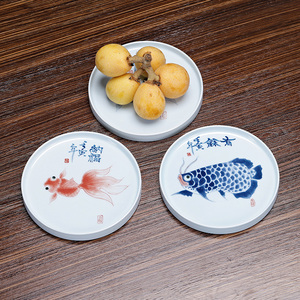 陶瓷手绘多用盘水果盘干果盘零食盘家用创意甜点盘中式壶承小茶台