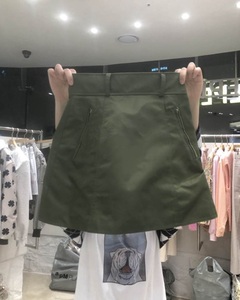 韩国东大门2024年夏装新款军绿色高腰小个子a字裙显瘦半身短裙女