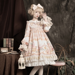【现货】原创lolita童年梦OP长袖连衣裙送边夹