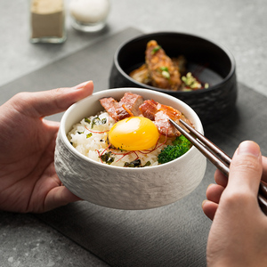 日式米饭碗家用创意餐厅意境菜碗高级感吃面碗沙拉碗网红小碗汤碗