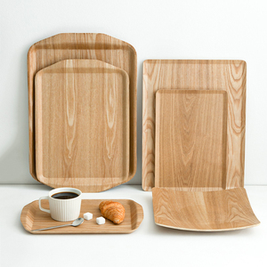 日式木质托盘长方形家用茶水杯托盘实木盘子面包水果点心盘咖啡盘