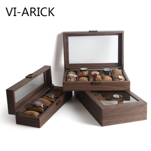 VI-ARICK皮质手表收纳盒防尘玻璃盖手表盒腕表首饰盒手链手表盒子
