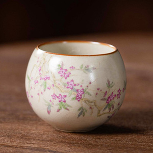 米黄汝窑主人杯陶瓷茶杯个人专用单杯家用品茗杯功夫茶具单个茶碗