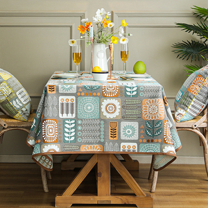 在蓬莱玫瑰园桌布防水棉麻北欧欧式ins轻奢高级感长方形圆桌台布