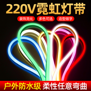 led霓虹灯带220v户外防水柔性硅胶超亮广告招牌造型做字发光灯条