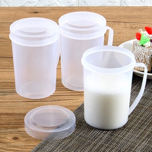 【3个装】牛奶杯微波炉杯子带盖无刻度家用塑料大号耐热儿童奶杯