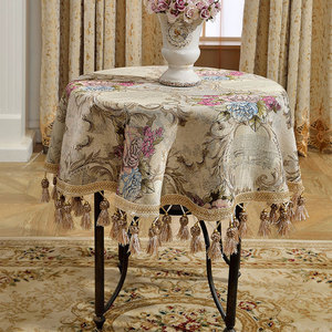 圆桌桌布布艺圆形家用欧式欧式餐桌桌布布艺园桌布茶几布大圆桌布