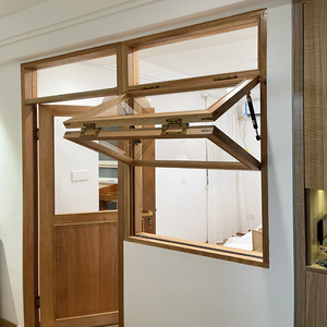 订制木制室内木窗门窗上下左右折叠推拉上翻日式原木艺术玻璃无漆