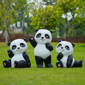 仿真熊猫摆件卡通动物园雕塑售楼部园林景区户外草坪网红打卡装饰