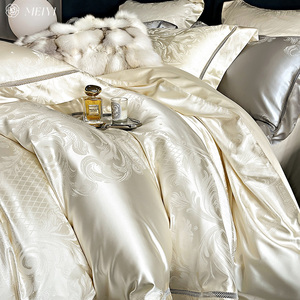 家纺高奢120支床单四件套全棉纯棉被套罩高精密锦缎床上用品4